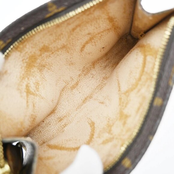 LOUIS VUITTON LV Logo Bucket PM Pouch Bag Monogram Leather Brown Gold 05EE827 - Picture 10 of 14